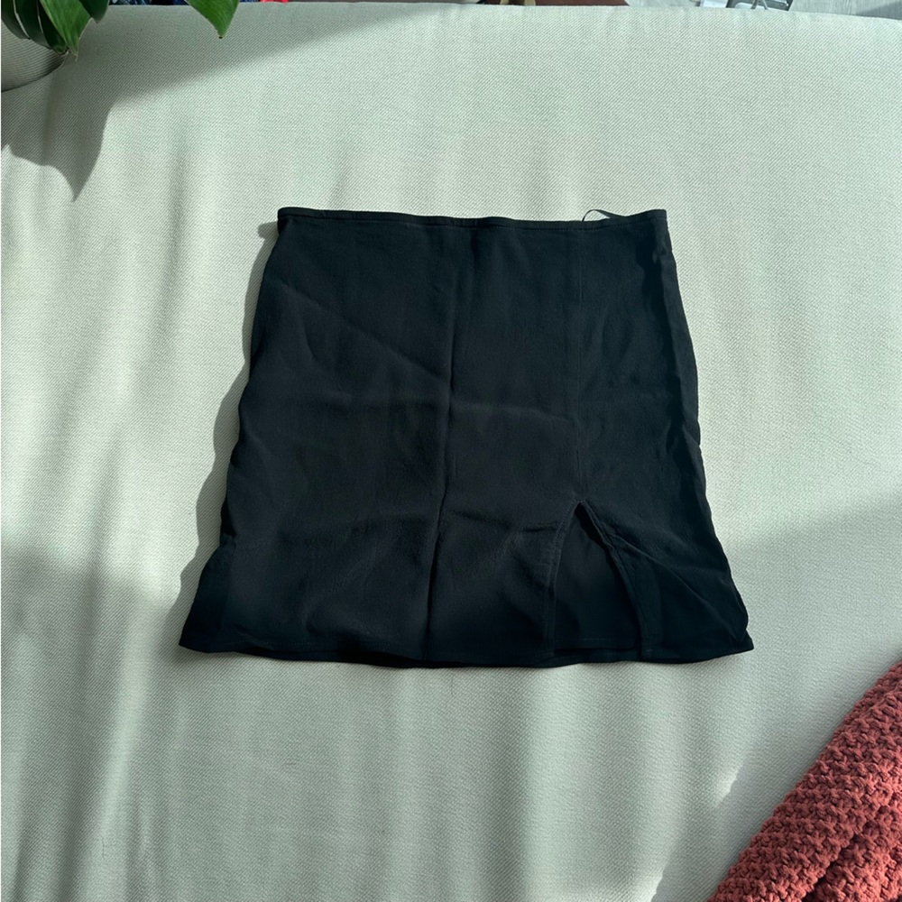 Aritzia Sunday Best Black Slit Mini Skirt